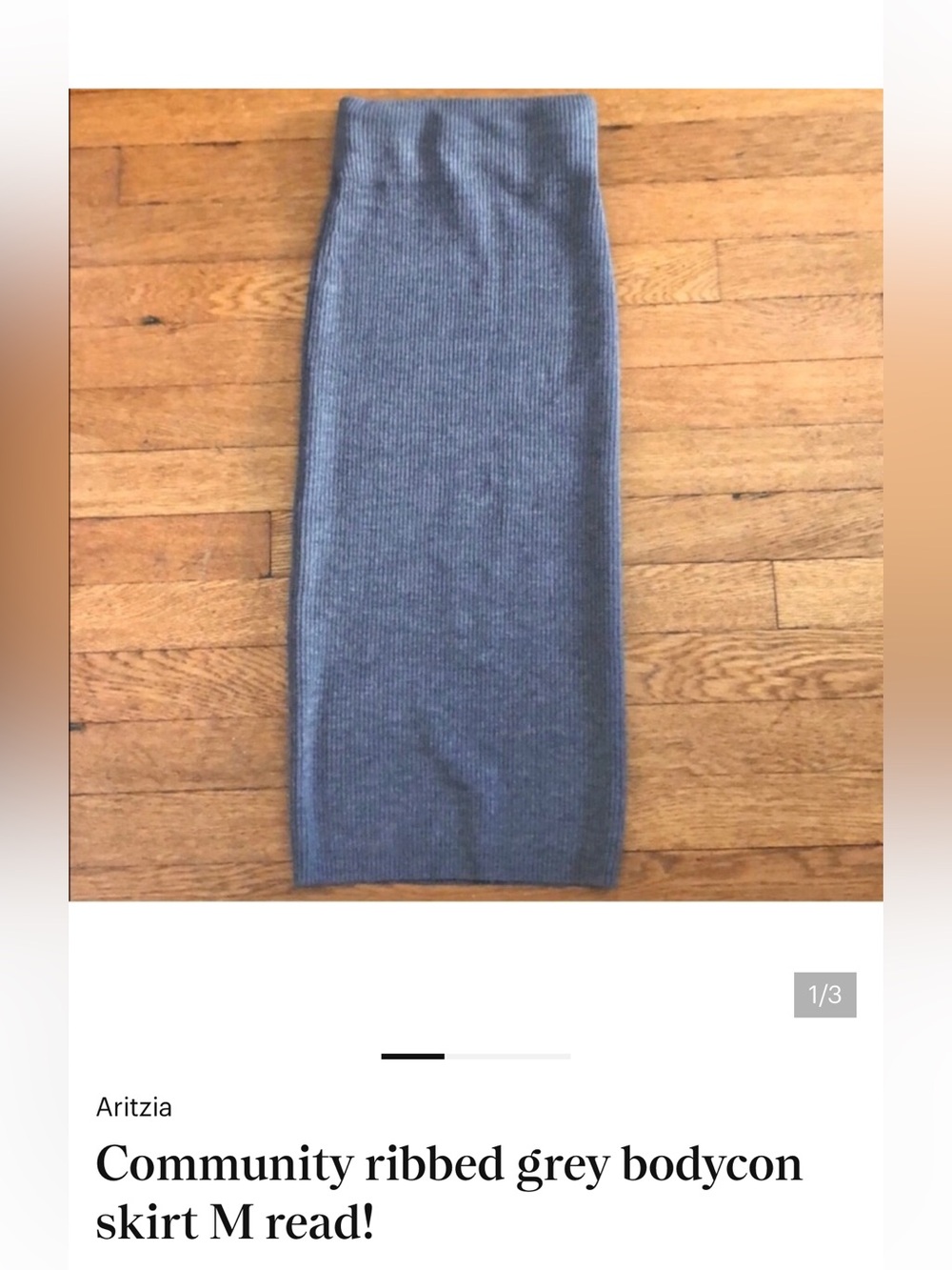 Community ribbed grey bodycon skirt M read!